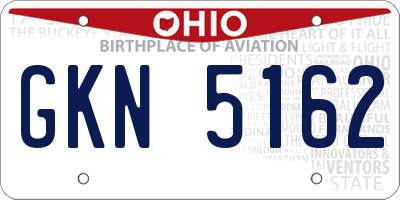 OH license plate GKN5162