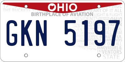 OH license plate GKN5197