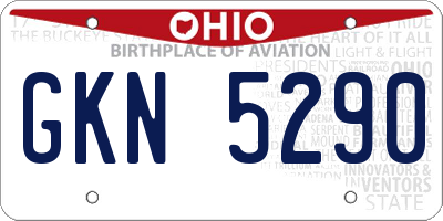 OH license plate GKN5290