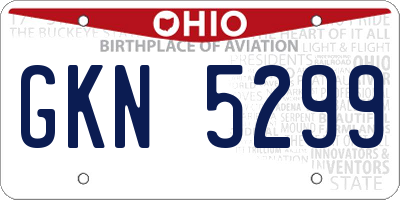 OH license plate GKN5299