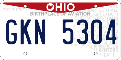 OH license plate GKN5304