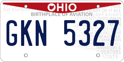 OH license plate GKN5327