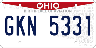 OH license plate GKN5331
