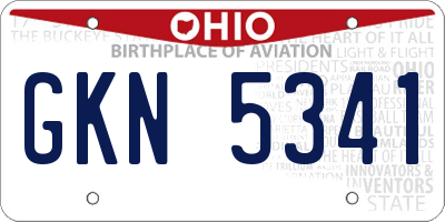 OH license plate GKN5341