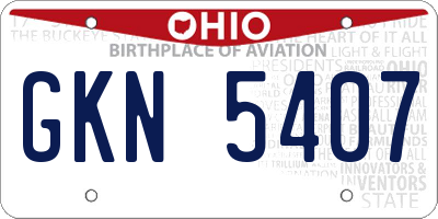 OH license plate GKN5407