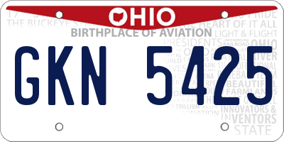 OH license plate GKN5425