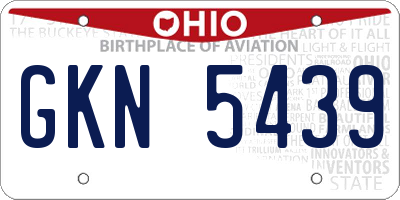 OH license plate GKN5439