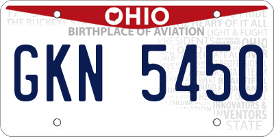 OH license plate GKN5450