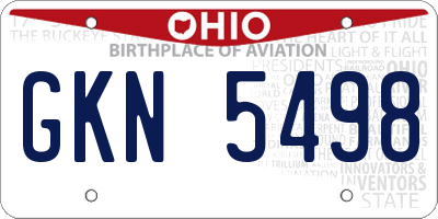 OH license plate GKN5498