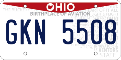 OH license plate GKN5508
