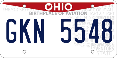 OH license plate GKN5548