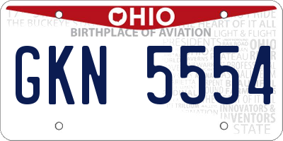 OH license plate GKN5554