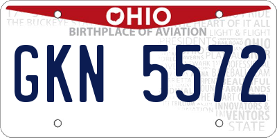 OH license plate GKN5572