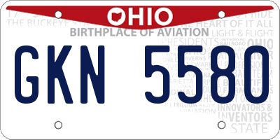 OH license plate GKN5580