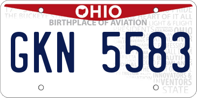 OH license plate GKN5583