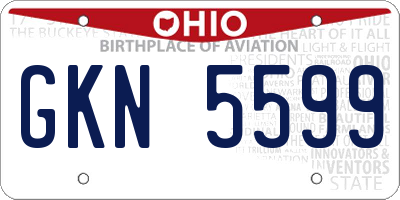OH license plate GKN5599