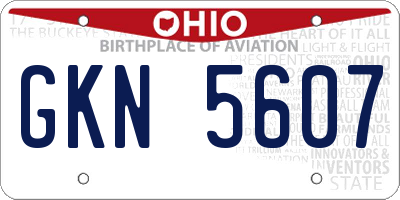 OH license plate GKN5607