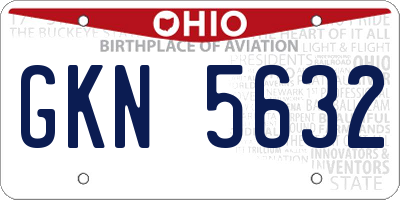 OH license plate GKN5632
