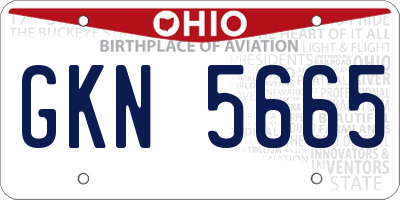 OH license plate GKN5665