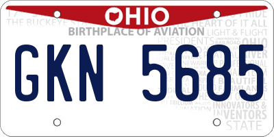 OH license plate GKN5685