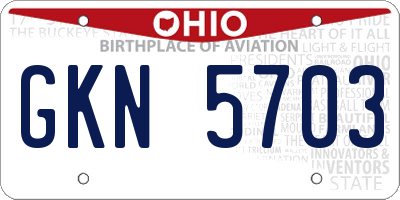OH license plate GKN5703