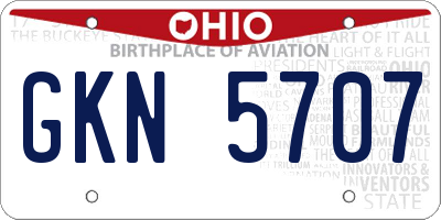 OH license plate GKN5707