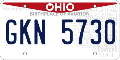 OH license plate GKN5730