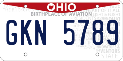 OH license plate GKN5789