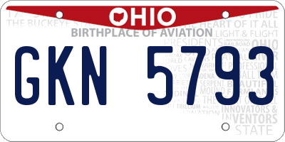 OH license plate GKN5793