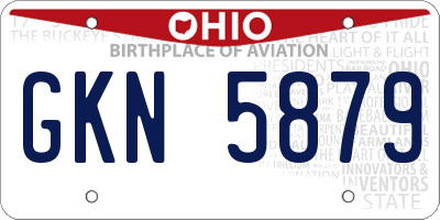 OH license plate GKN5879