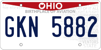 OH license plate GKN5882