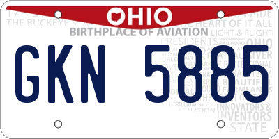 OH license plate GKN5885