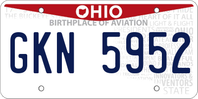 OH license plate GKN5952