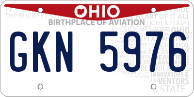 OH license plate GKN5976