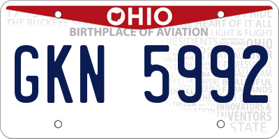 OH license plate GKN5992