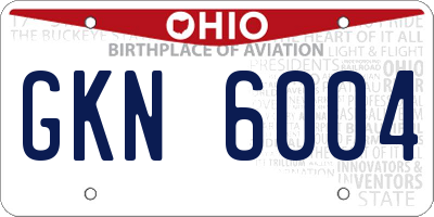 OH license plate GKN6004