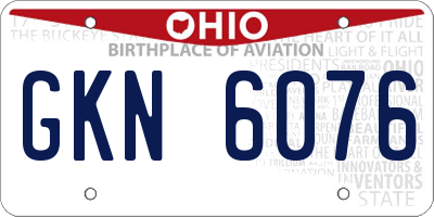 OH license plate GKN6076