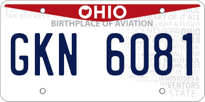 OH license plate GKN6081