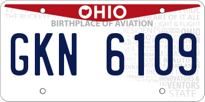 OH license plate GKN6109