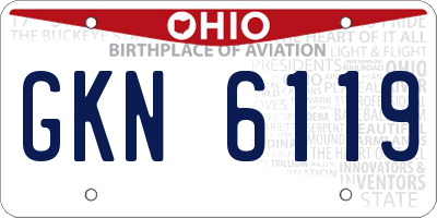 OH license plate GKN6119