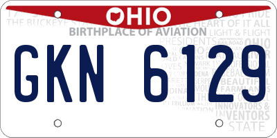 OH license plate GKN6129