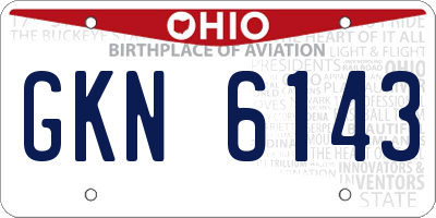 OH license plate GKN6143