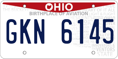 OH license plate GKN6145