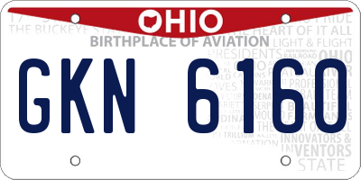 OH license plate GKN6160
