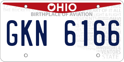 OH license plate GKN6166