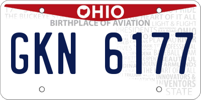 OH license plate GKN6177