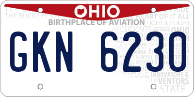 OH license plate GKN6230