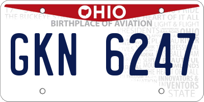 OH license plate GKN6247