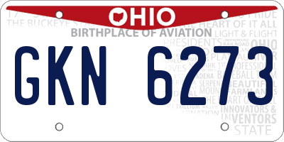 OH license plate GKN6273