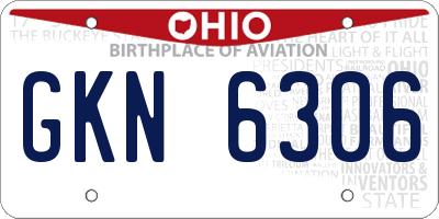 OH license plate GKN6306